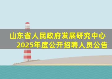 山东省人民政府发展研究中心2025年度公开招聘人员公告