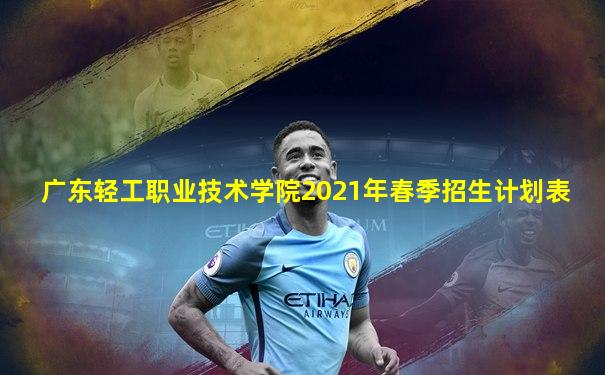 广东轻工职业技术学院2021年春季招生计划表
