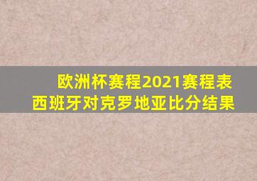 欧洲杯赛程2021赛程表西班牙对克罗地亚比分结果