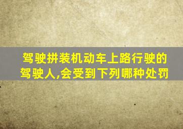 驾驶拼装机动车上路行驶的驾驶人,会受到下列哪种处罚
