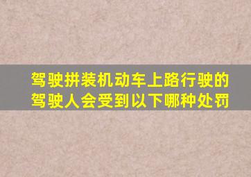 驾驶拼装机动车上路行驶的驾驶人会受到以下哪种处罚