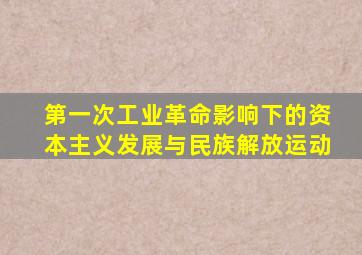 第一次工业革命影响下的资本主义发展与民族解放运动